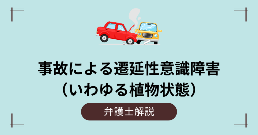 交通事故による遷延性意識障害（いわゆる植物状態）について