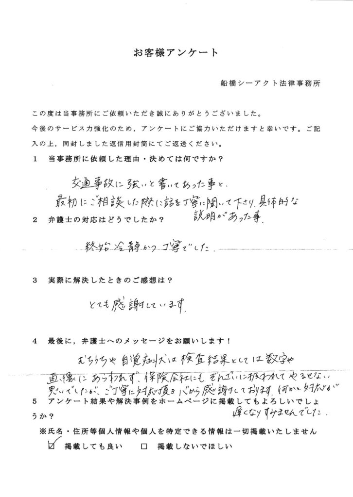 船橋市・女性のお客様アンケート